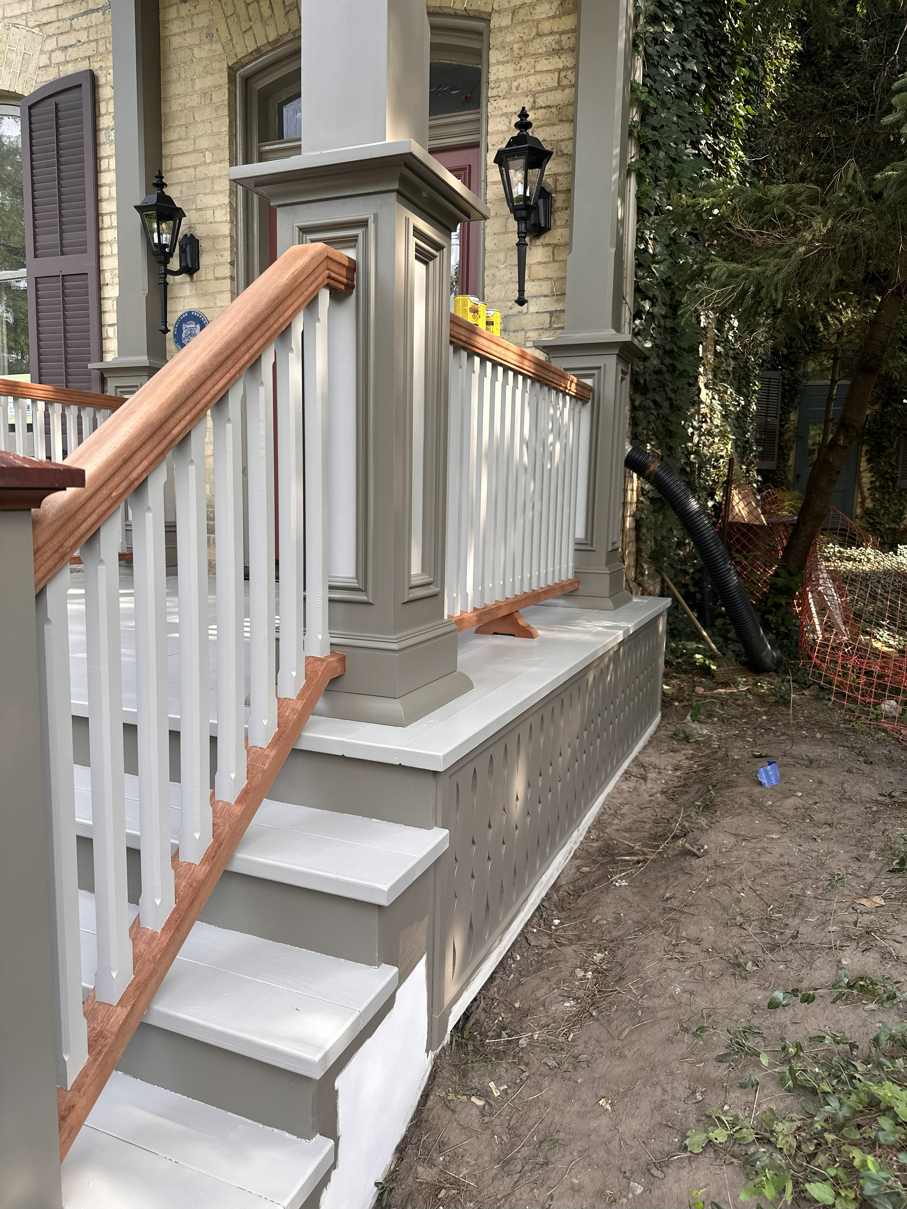 Hallway flooring and baseboards
